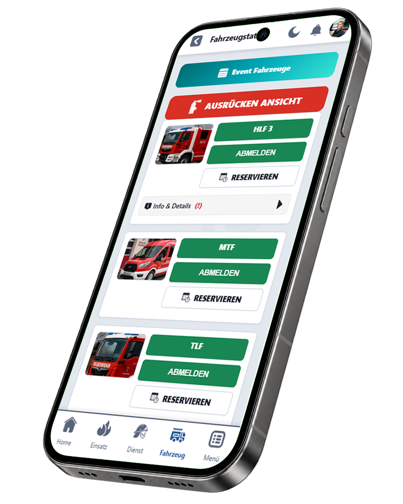 FFWEB App Ansicht