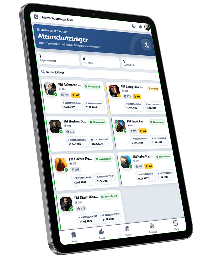 FFWEB App Ansicht